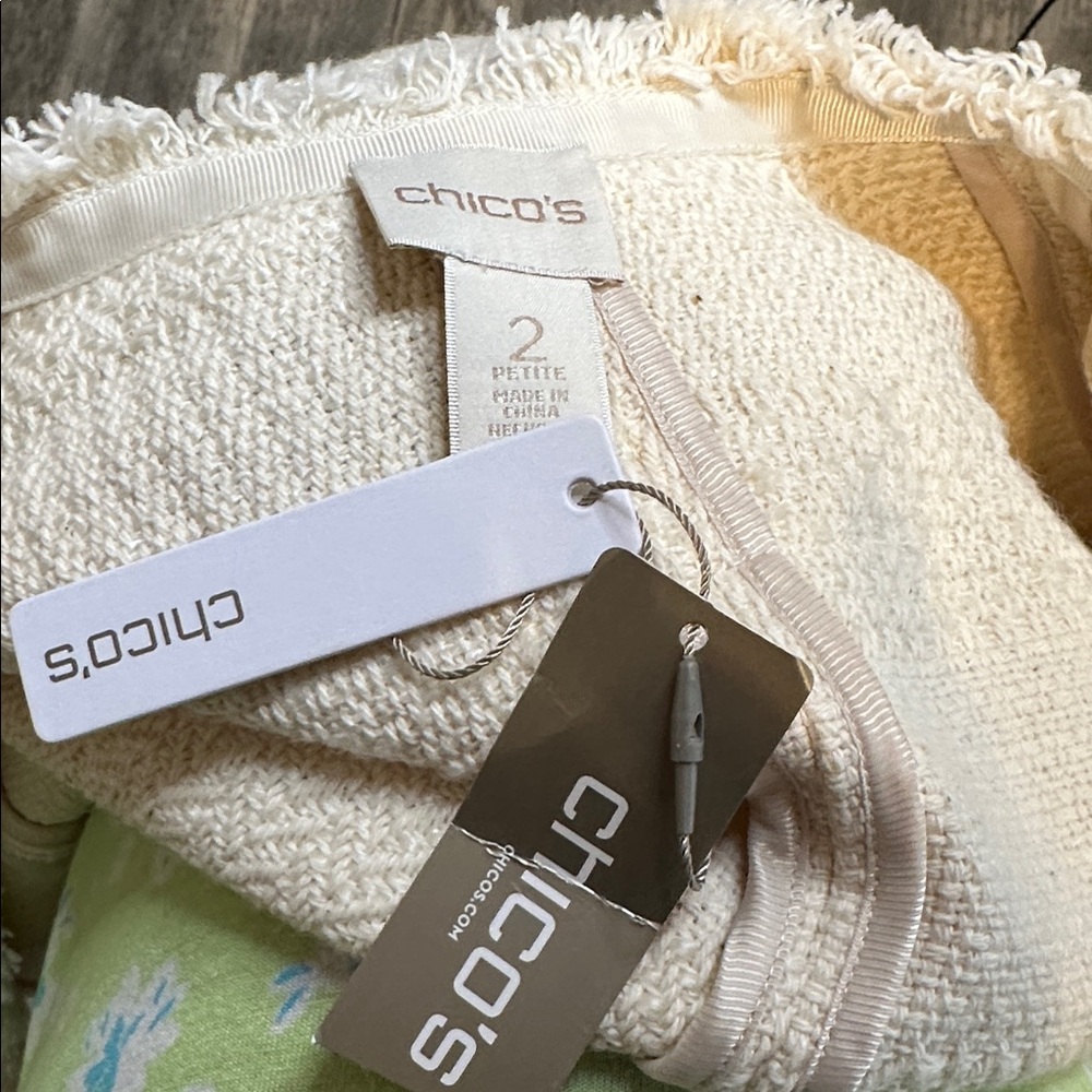 Chico’s Cream Cardigan with Black Accents size large - Picture 12 of 12